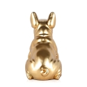 Franse bulldog sculptuur in goudkleurige hars, modern design beeldje Forma-G Korting