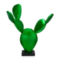Moderne cactus sculptuur in groene metallic hars - Roka Aanbieding