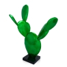 Moderne cactus sculptuur in groene metallic hars - Roka Aanbod