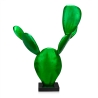 Moderne cactus sculptuur in groene metallic hars - Roka Korting