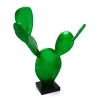 Moderne cactus sculptuur in groene metallic hars - Roka Kortingen