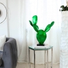 Moderne cactus sculptuur in groene metallic hars - Roka Verkoop