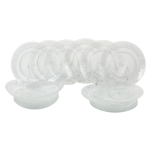 Imperial 18-delige serviesset van doorzichtig glas met decor voor 6 personen Aanbieding