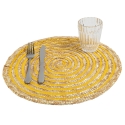 Set van 6 ronde placemats van gevlochten stro Ø38cm Spiral Color 
