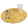 Set van 6 ronde placemats van gevlochten stro Ø38cm Spiral Color 