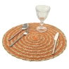 Set van 6 ronde placemats van gevlochten stro Ø38cm Spiral Color 