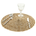Set van 6 ronde placemats van gevlochten stro Ø38cm Spiral Color 