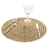 Set van 6 ronde placemats van gevlochten stro Ø38cm Spiral Color 