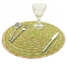 Set van 6 ronde placemats van gevlochten stro Ø38cm Spiral Color 