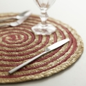 Set van 6 ronde placemats van gevlochten stro Ø38cm Spiral Color 