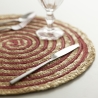 Set van 6 ronde placemats van gevlochten stro Ø38cm Spiral Color 
