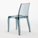 Vierkante salontafel zwart 70x70 cm met stalen onderstel en 2 transparante stoelen Cristal Light Platinum Prijs