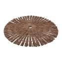 Set van 6 ronde placemats met geweven stro-effect Ø38cm Nature Afmetingen