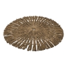 Set van 6 ronde placemats met geweven stro-effect Ø38cm Nature Kosten