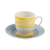 Set van 6 porseleinen espressokopjes met schoteltje 90ml Marea C Aanbod