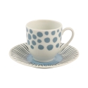 Set van 6 porseleinen espressokopjes met schoteltje 90ml Marea C Korting