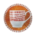 Set van 6 porseleinen espressokopjes met schoteltje 90ml Marea C 