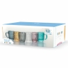 Set van 6 gekleurde glazen espressokopjes 90ml Geometrie C 