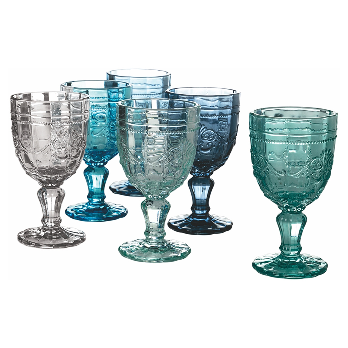 Set van 6 glazen 265ml met arabesk patroon Syrah Aanbieding Set van 6 glazen 265ml met arabesk patroon Syrah Aanbieding