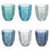 Set van 6 waterglazen 265ml in glas met arabeskdecor Syrah Ocean Aanbieding