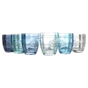 Set van 6 waterglazen 265ml in glas met arabeskdecor Syrah Ocean 
