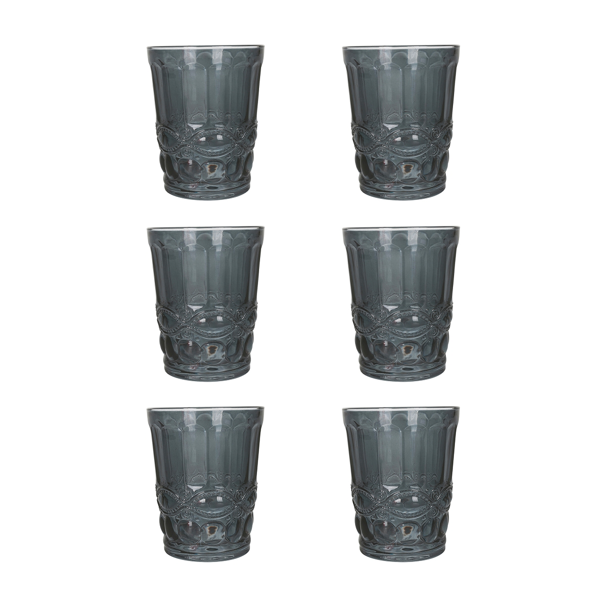 Set van 6 waterglazen 240ml met reliëfdecor Nobilis Aanbieding