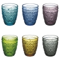 Set van 6 waterglazen 300ml met reliëfbewerking Koralight Aanbieding