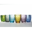 Set van 6 waterglazen 300ml met reliëfbewerking Koralight Karakteristieken