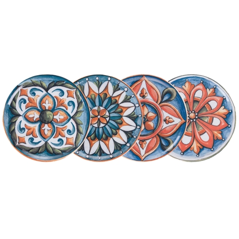 Set van 4 porseleinen pizza-/serveerborden Ø 33cm Le Maioliche Aanbieding