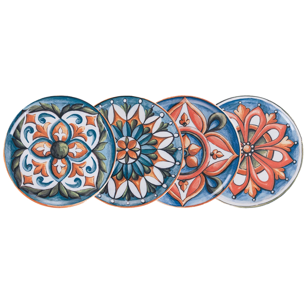 Set van 4 porseleinen pizza-/serveerborden Ø 33cm Le Maioliche Aanbieding