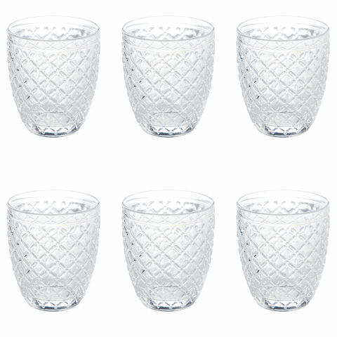 Set van 6 glazen waterglazen 325ml transparant glas Castle Aanbieding