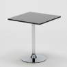 Vierkante salontafel zwart 70x70 cm met stalen onderstel en 2 gekleurde stoelen Paris Mojito 
