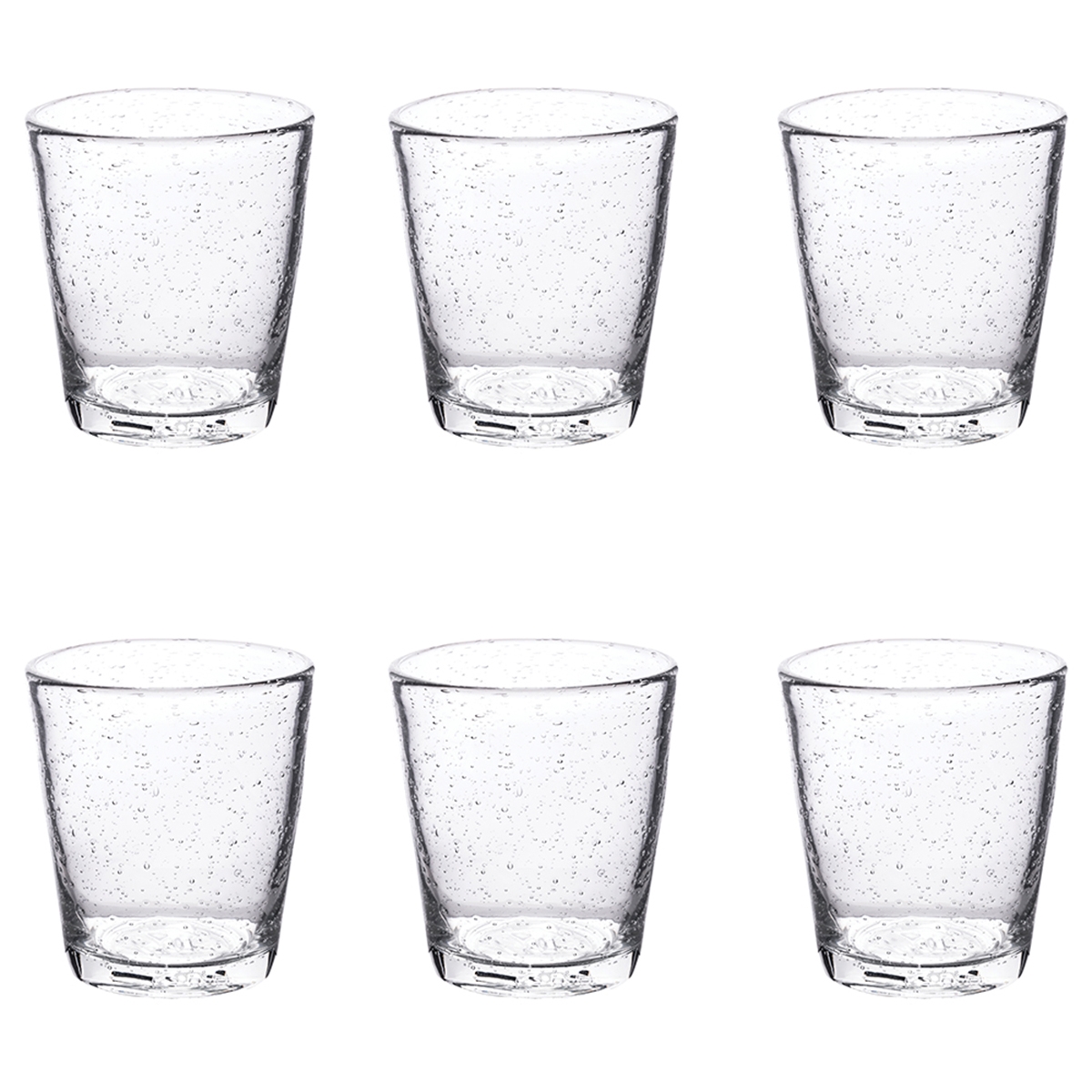 Set van 6 heldere waterglazen in mondgeblazen glas 300ml Cancun Aanbieding Set van 6 heldere waterglazen in mondgeblazen glas 300ml Cancun Aanbieding