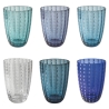 Set van 6 waterglazen met witte stippen 300ml Kalahari Aanbod