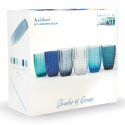 Set van 6 waterglazen met witte stippen 300ml Kalahari 