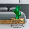 Moderne decoratieve cactusbeeld in groene metallic hars Grymt Verkoop