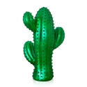 Moderne decoratieve cactusbeeld in groene metallic hars Grymt Korting