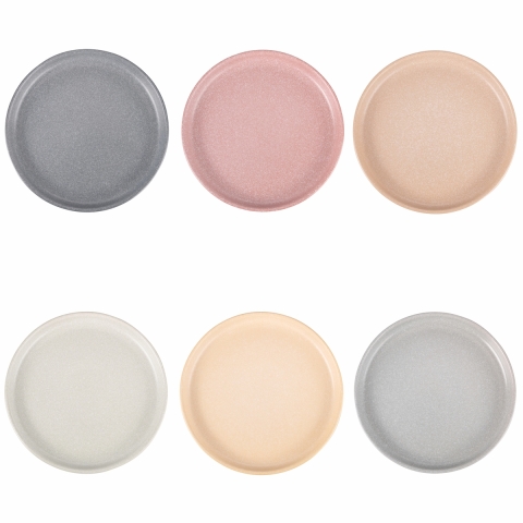 Set van 6 fruitborden van gres, matte afwerking Ø21cm Berlin 3 Aanbieding