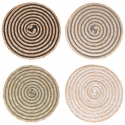 Set van 4 ronde gevlochten placemats van riet Ø38cm Spiral Aanbieding