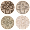 Set van 4 ronde gevlochten placemats van riet Ø38cm Spiral Aanbieding