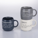 Set van 3 stapelbare mokken van aardewerk 350ml met opschriften Victionary L Aanbieding