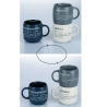 Set van 3 stapelbare mokken van aardewerk 350ml met opschriften Victionary L Verkoop