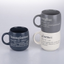 Set van 3 stapelbare mokken van aardewerk 350ml met opschriften Victionary L Aanbod