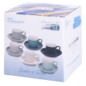 Set van 6 porseleinen espressokopjes 90ml met schoteltje Shade of Ocean Model