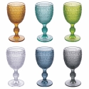 Set van 6 gekleurde glazen van 210 ml met bewerkte oppervlakte New Mexico Verkoop
