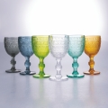 Set van 6 gekleurde glazen van 210 ml met bewerkte oppervlakte New Mexico Aanbieding