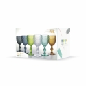 Set van 6 gekleurde glazen van 210 ml met bewerkte oppervlakte New Mexico Kosten