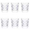 Set van 6 glazen waterglazen met bewerkte oppervlakte 240ml Marrakech Aanbieding
