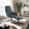 Ergonomische relaxfauteuil van grijze stof met voetensteun Asher Verkoop