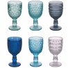 Set van 6 glazen wijnglazen met bewerkt oppervlak 280 ml Geometrie Ocean Verkoop